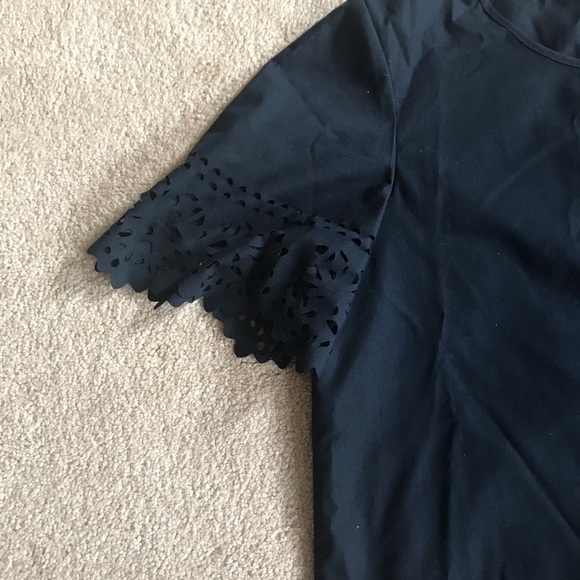 J.Crew Navy Blue Cutout Sleeve Top - Picture 3 of 4